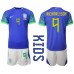 Brasil Richarlison #9 Bortedraktsett Barn VM 2022 Korte ermer (+ Korte bukser)